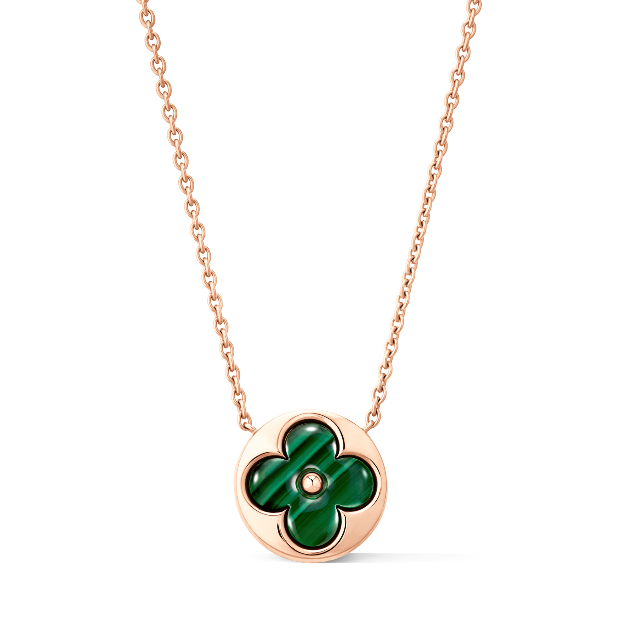 Color Blossom BB Star Pendant, Pink Gold, Malachite and Diamond
